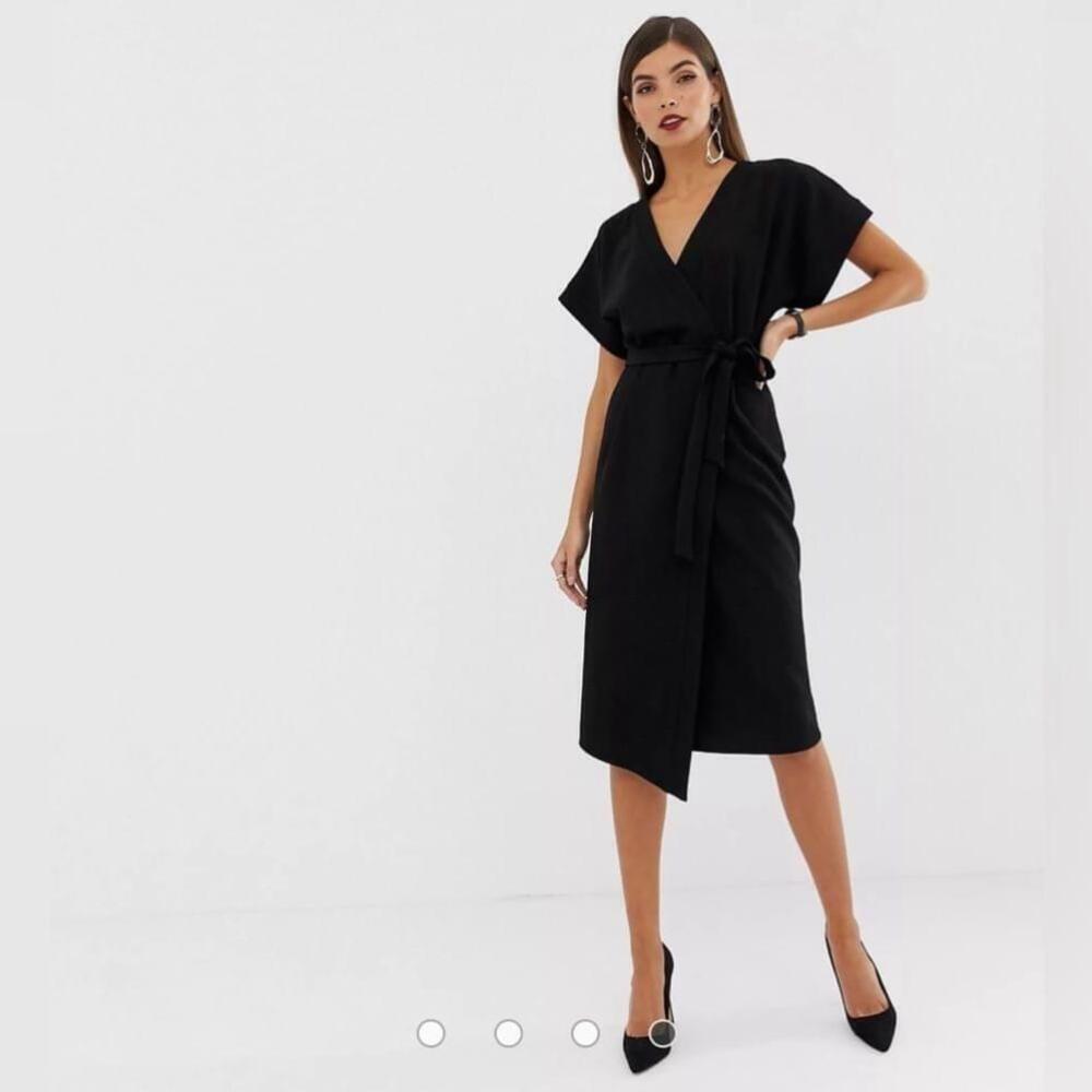 ASOS - Midi short sleeve wrap dress